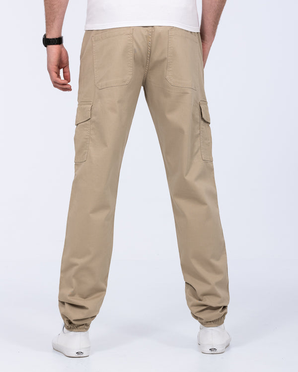 2t Fabio Regular Fit Tall Stretch Cargo Trousers (beige)