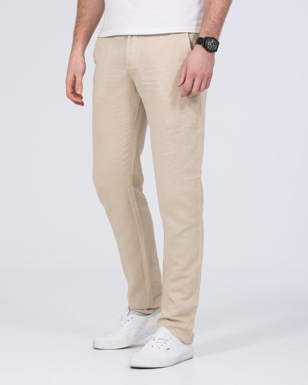 Redpoint Carden Linen Blend Slim Fit Tall Chinos (beige)