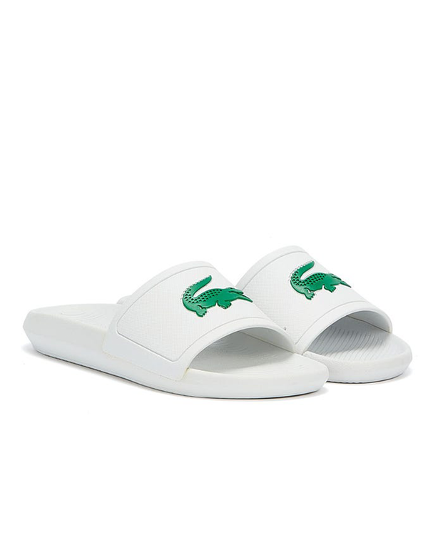 Lacoste Slide 319 1 CMA Flip Flops Sliders white green 13 14 15 16 Tall Mens Clothing 2tall