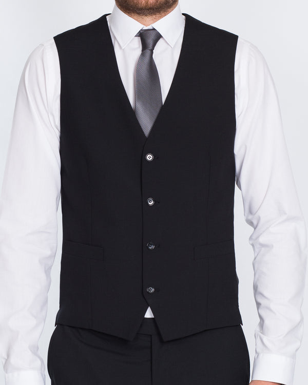 Skopes Regular Fit Wool Tall Waistcoat (black)