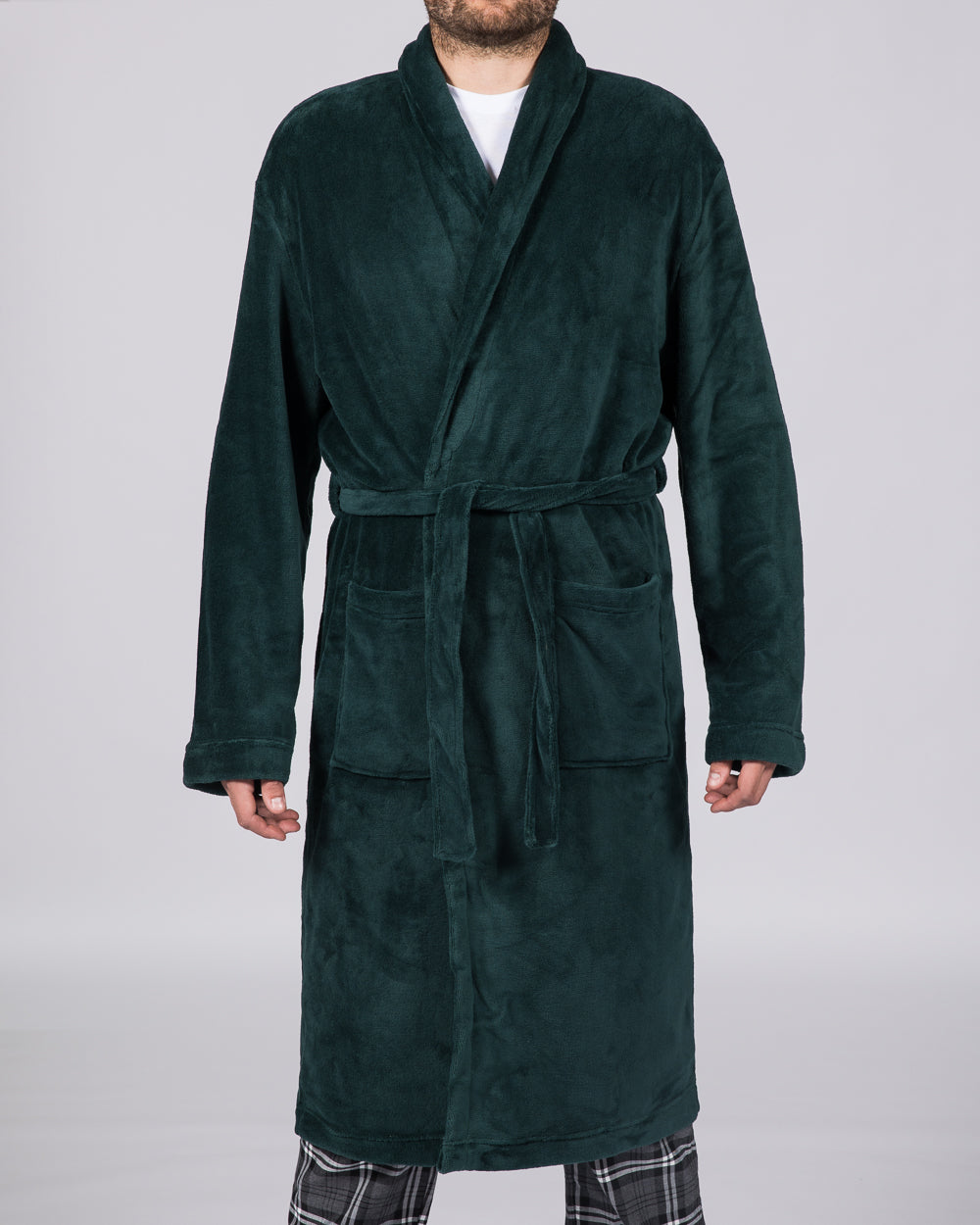 2t Extra Long Tall Fleece Dressing Gown Housecoat (bottle green) | Tall  Mens Clothing | 2tall.com