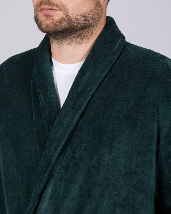 2 m hoher Fleece-Bademantel (flaschengrün)