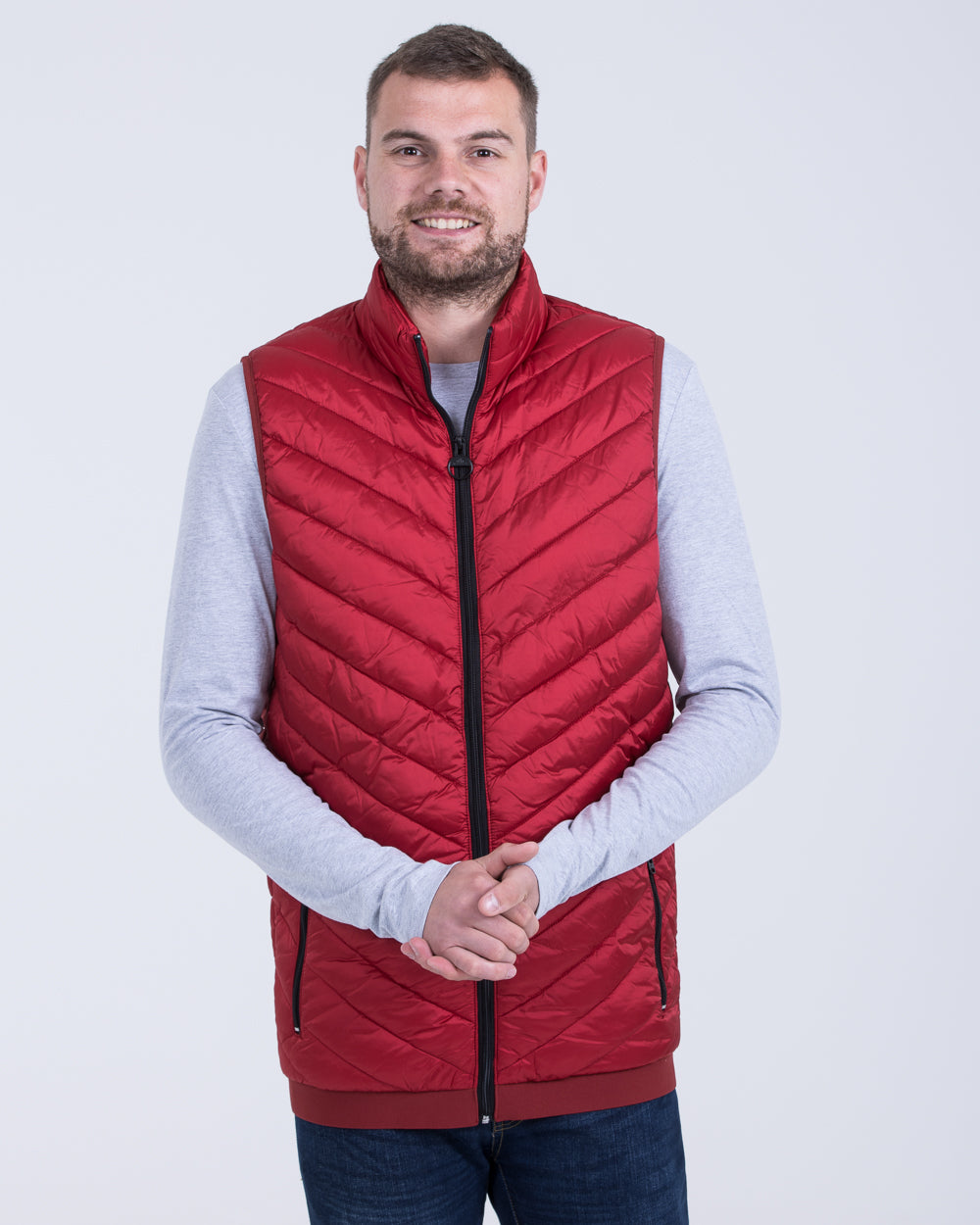Cabano Tall Quilted Gilet (red)