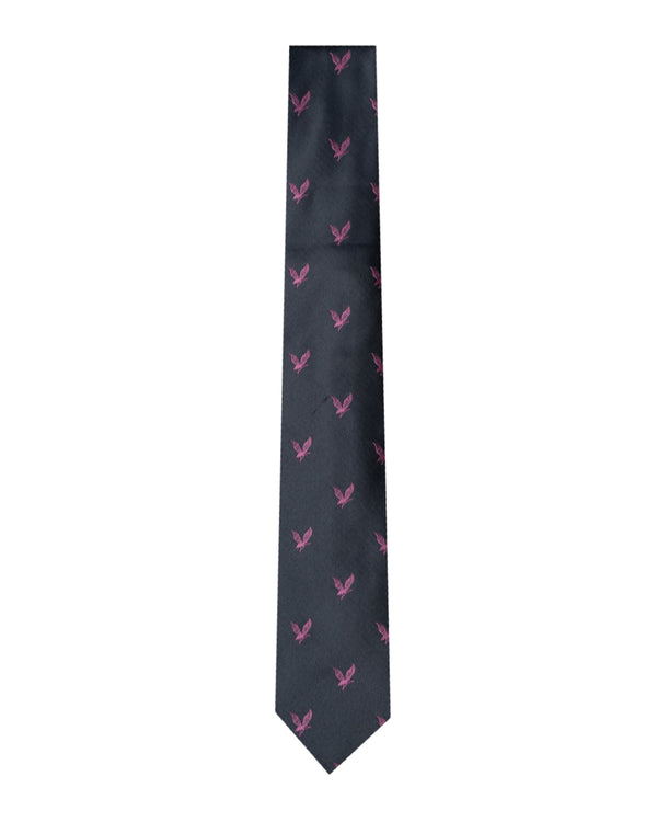Double Two Extra Long Patterned Tie (grey/pink)