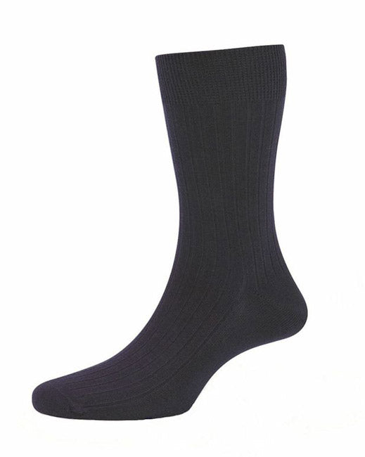 HJ Hall Cotton Rib Socks 3 Pack (navy)