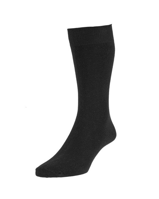 HJ Hall Cotton Plain Socks 3 Pairs (black)