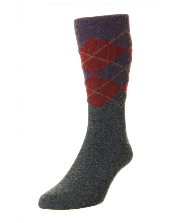 HJ Hall Deakin Argyle Merino Wool Socks 2 Pack