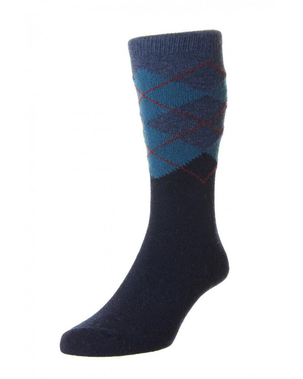 HJ Hall Deakin Argyle Merino Wool Socks 2 Pack