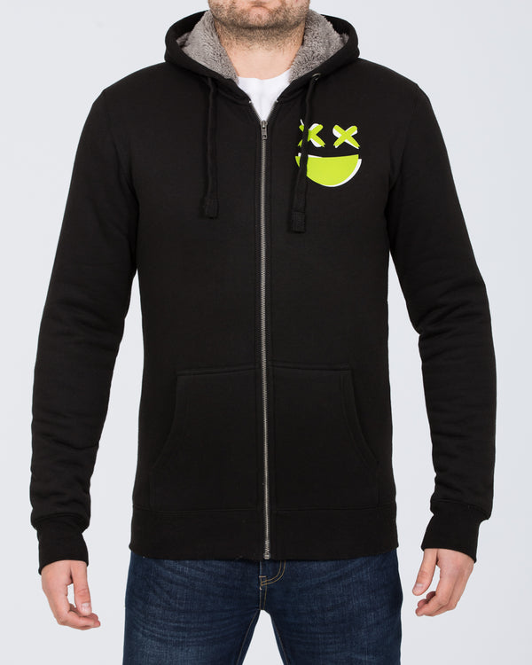 2t Smile Zip Up Tall Sherpa Hoodie (black)