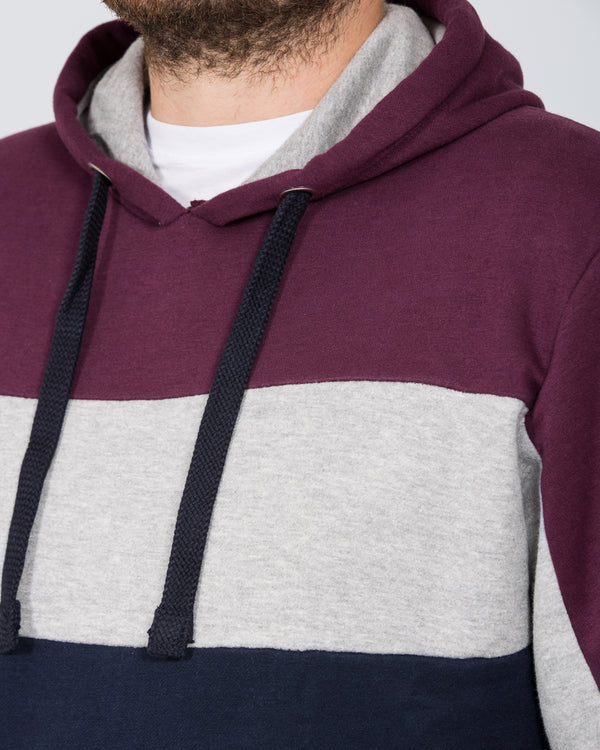 2t Cut and Sew Pullover Tall Hoodie (plum)