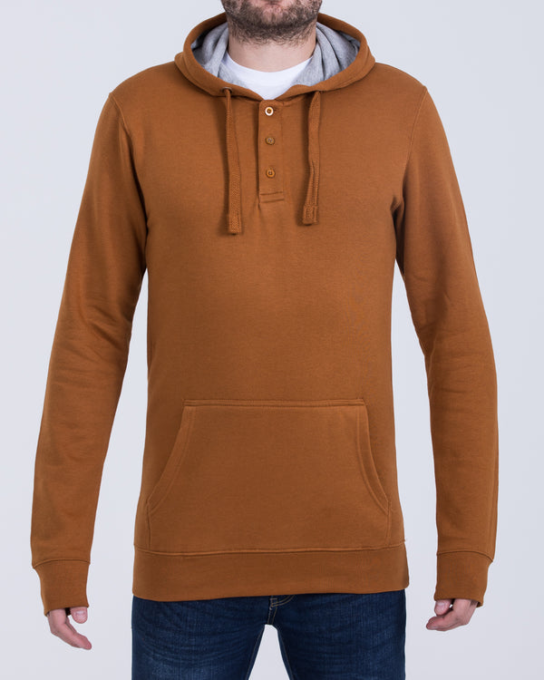 2t Pullover Tall Quarter Button Hoodie (mustard)