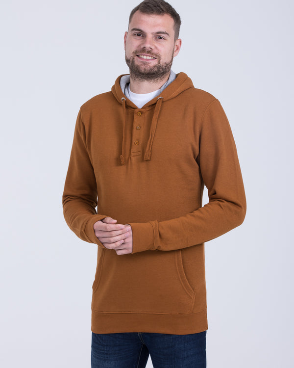 2t Pullover Tall Quarter Button Hoodie (Senf)