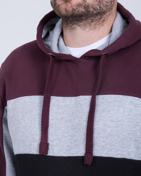 2t Pullover Tall Gestreifter Hoodie (burgunderrot)