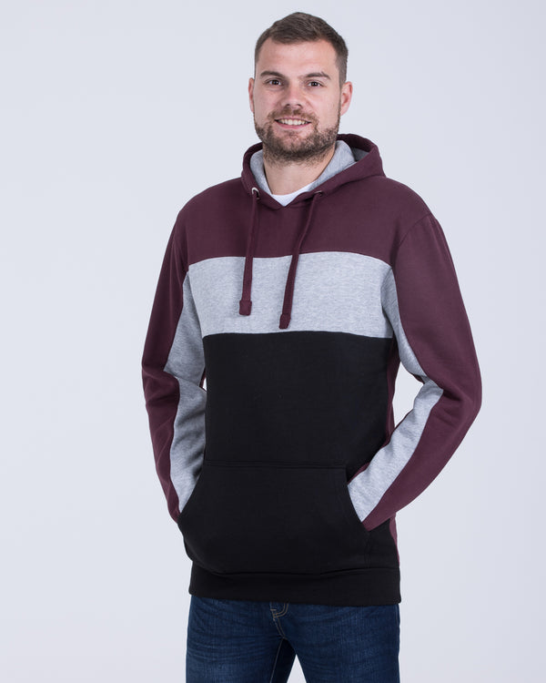 2t Pullover Tall Gestreifter Hoodie (burgunderrot)