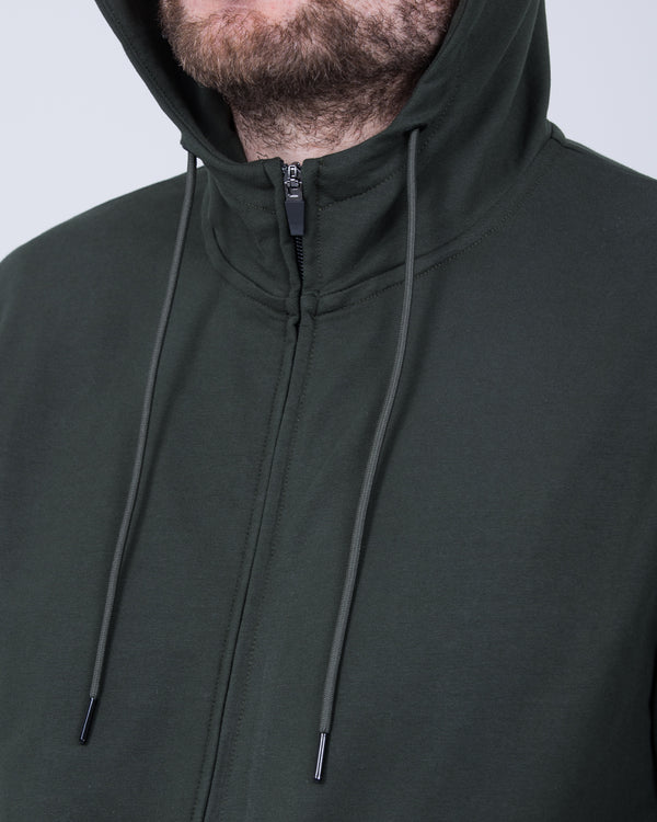 2t Zip Up Tall Declan Hoodie (dark olive)