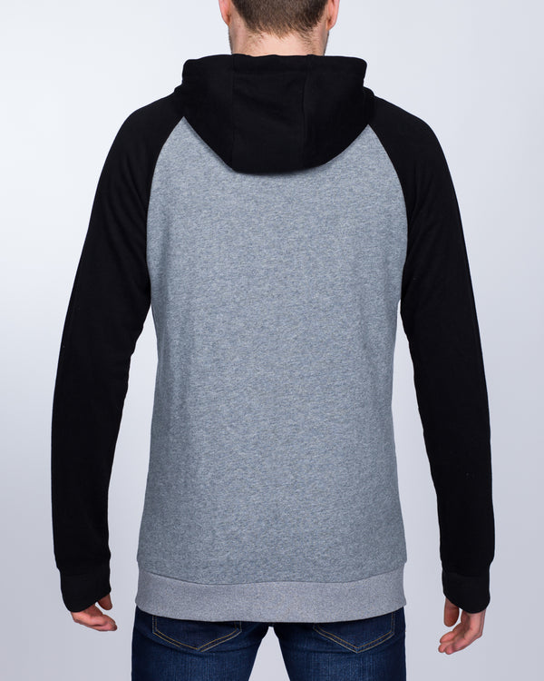 2t Zip Up Tall Riley Raglan Hoodie (charcoal/black)