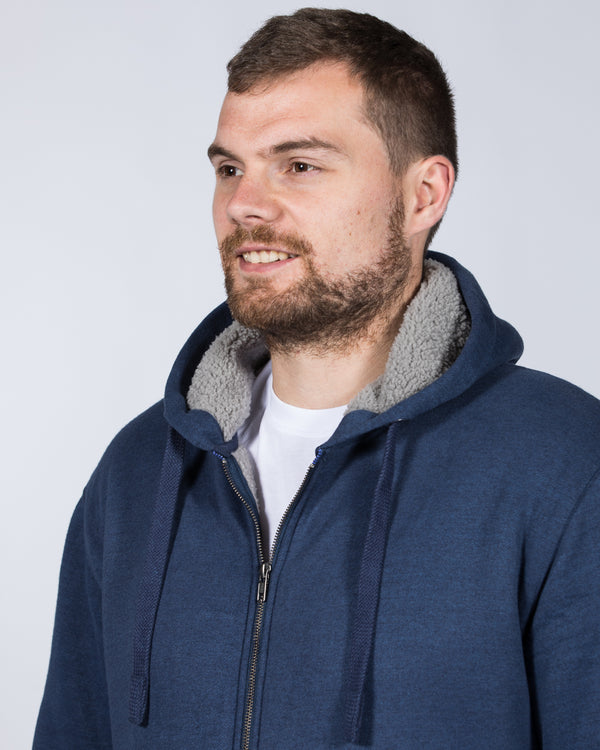 2t Zip Up Tall Sherpa Hoodie (indigo marl)