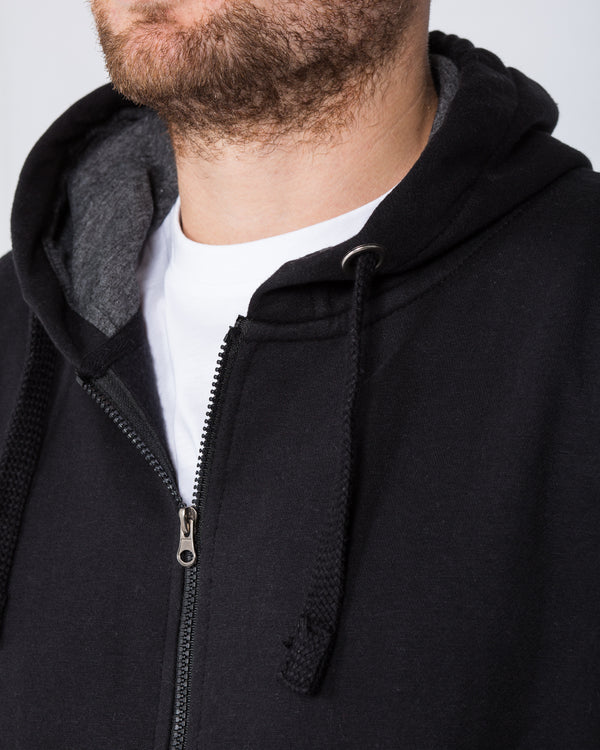 2t Zip Through Tall Hoodie (black)