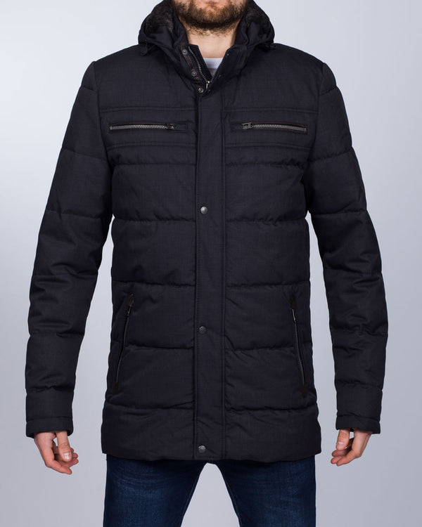 Cabano Tall Tech Down Hooded Jacket (navy)