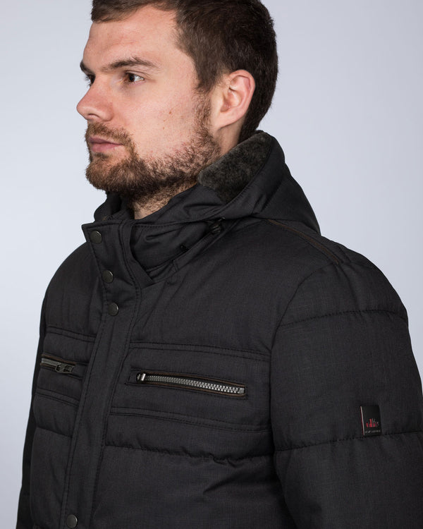 Cabano Tall Tech Down Hooded Jacket (anthracite)