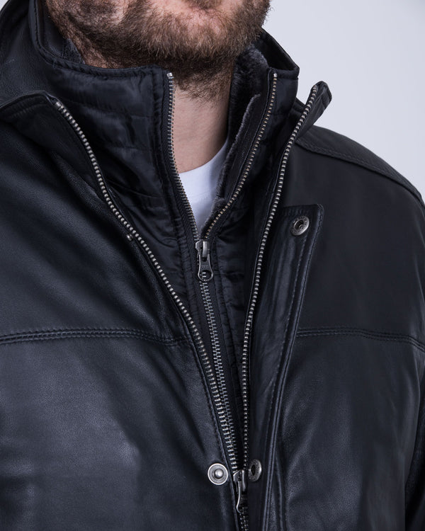 Redpoint Carlson Tall Leather Jacket (black)