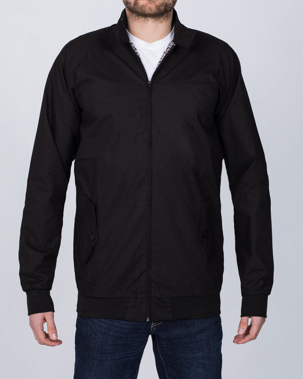 2t Slim Fit Tall Harrington Jacket (black)