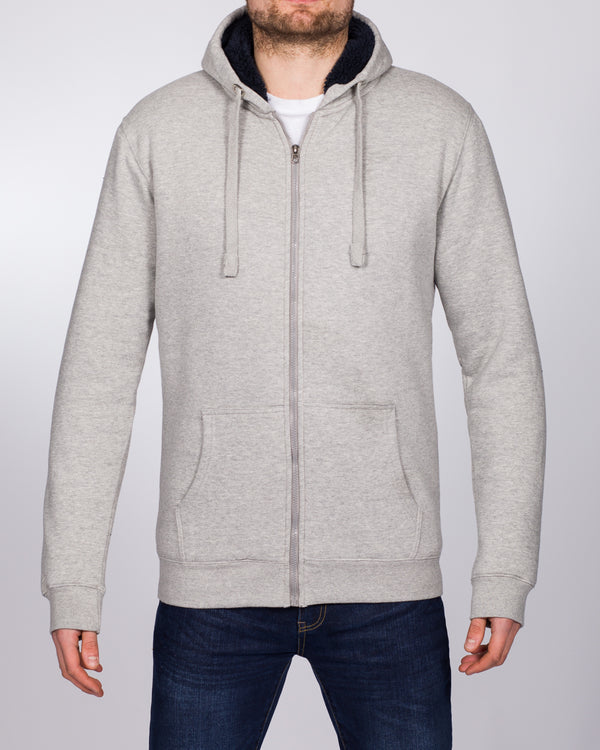 2t Zip Up Tall Sherpa Hoodie (heather grey)