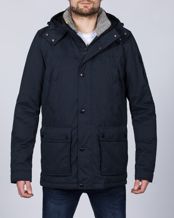 Cabano Tall Cotton Blend Coat (navy)