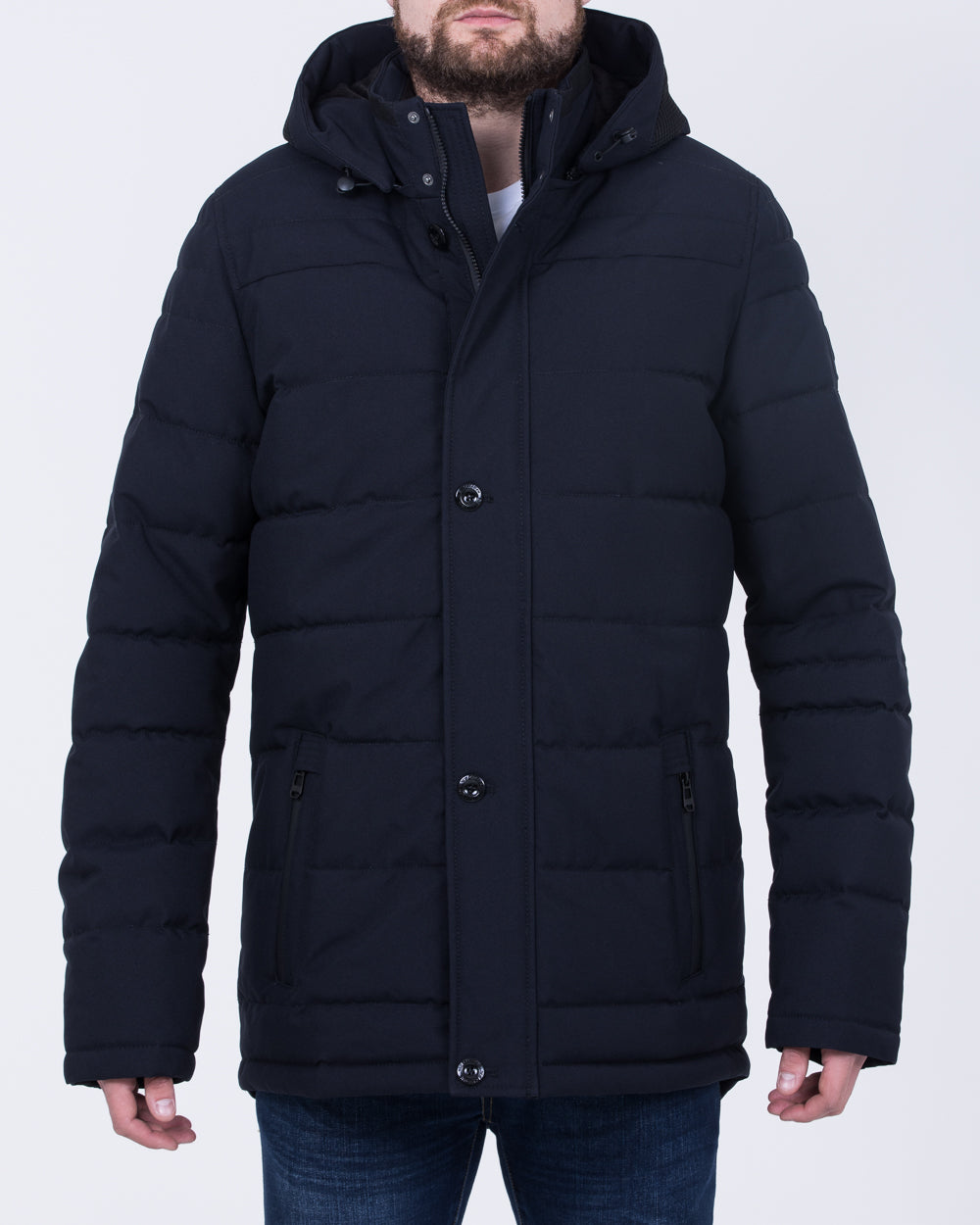 Cabano Tall Extra Long Longer Puffer Jacket with Fleece Lining navy Tall Mens Clothing 2tall