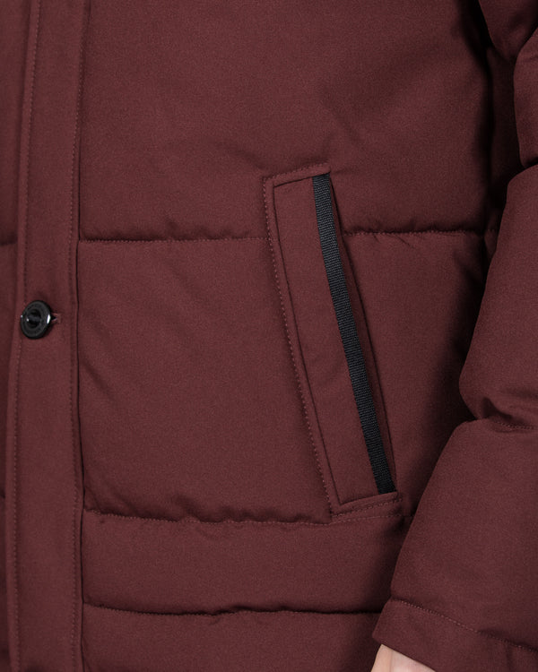 Cabano Tall Puffer Jacket (maroon)