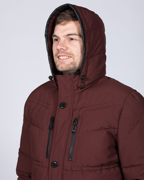 Cabano Tall Puffer Jacket (maroon)