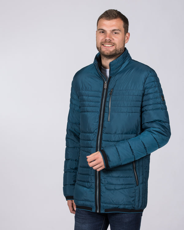 Cabano Lightweight Tall Quilted Jacket (petrol)