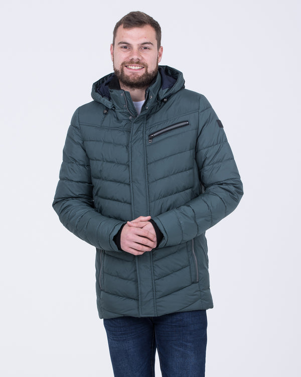 Cabano Tall Lightweight Puffer Jacket (bottle green)