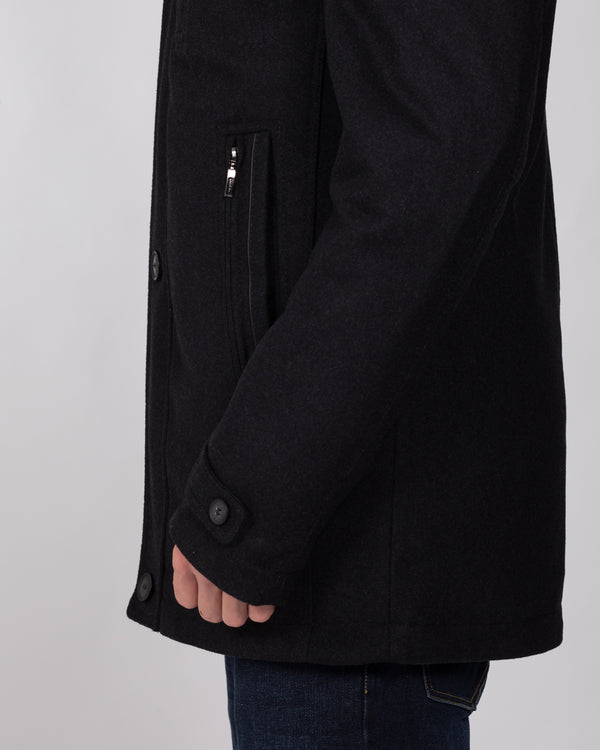 Cabano Tall Wool Blend Coat (charcoal)