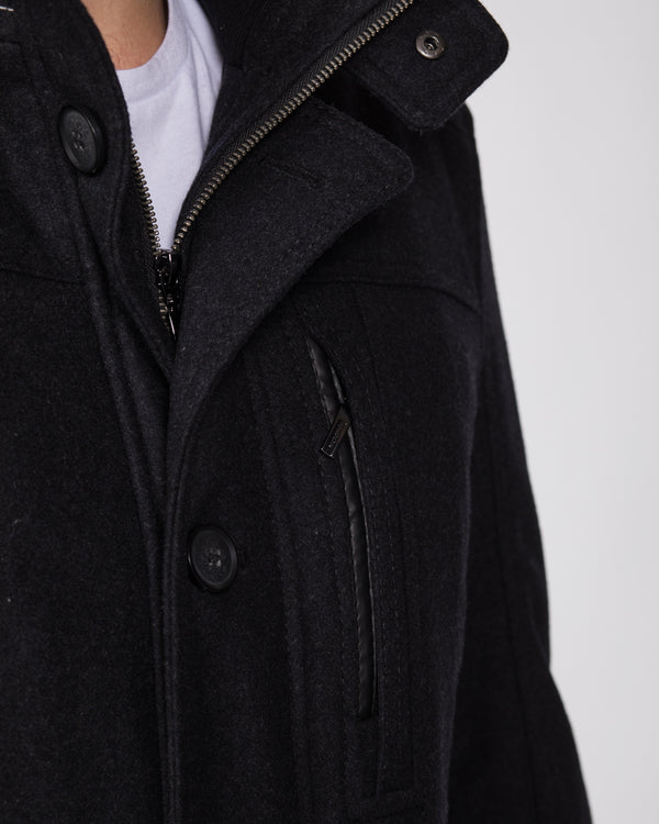 Cabano Tall Wool Blend Coat (charcoal)