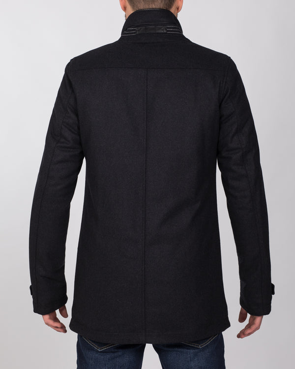 Cabano Tall Wool Blend Coat (charcoal)