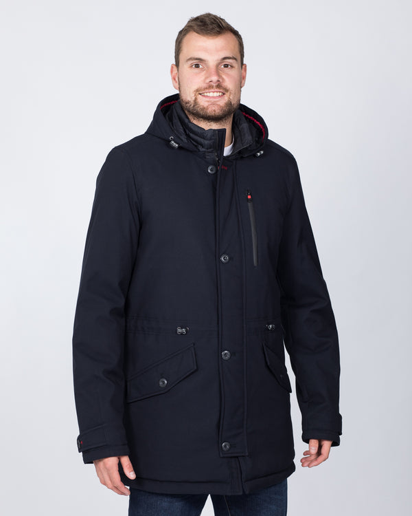 Cabano Tall Wool Look Parka Jacket (navy)