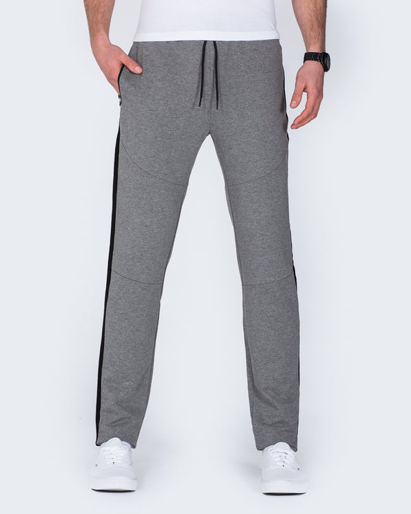 2t Declan Striped Slim Fit Tall Gym Joggers (charcoal)