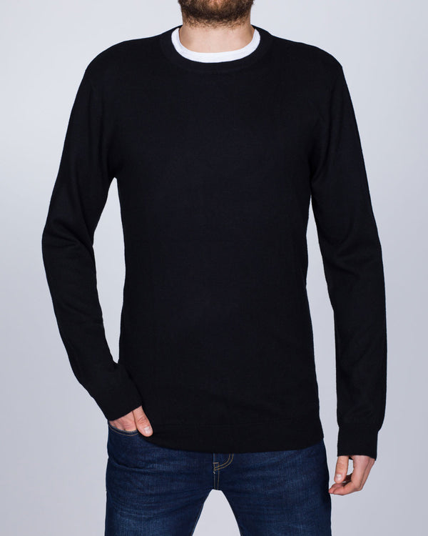 2t Merino Crew Neck Tall Jumper (black)