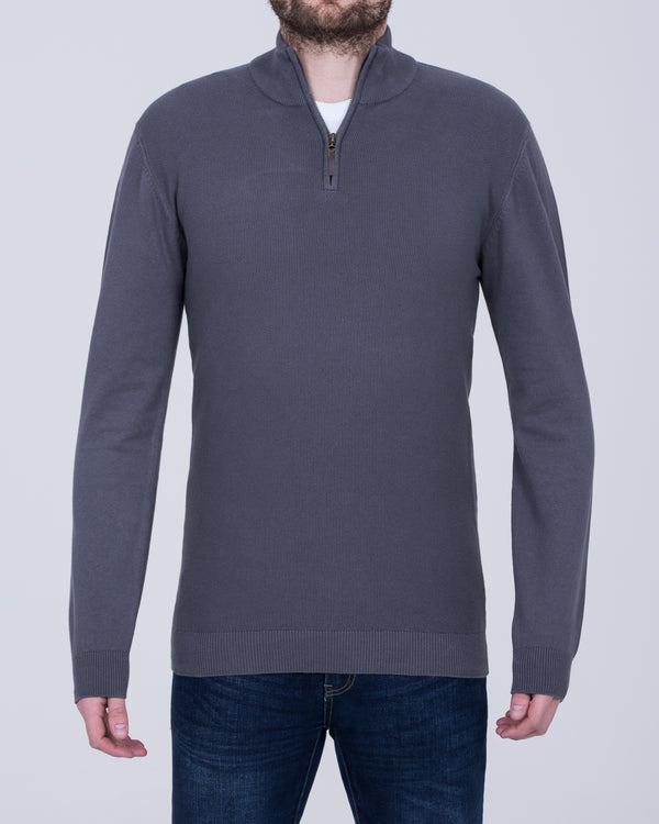 2t Quarter Zip Tall Jumper (dark grey)