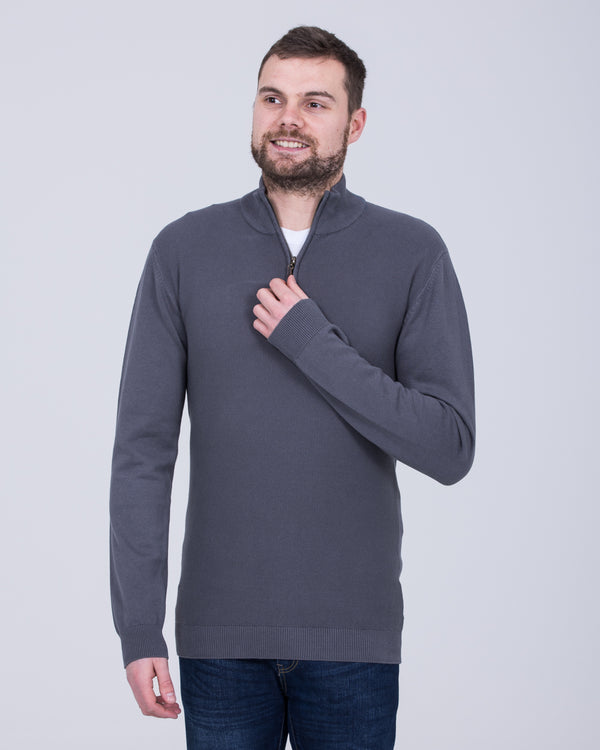 2t Quarter Zip Tall Jumper (dark grey)