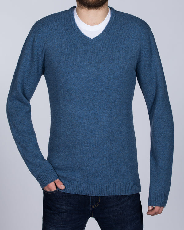 2t Tall Lambswool V-Neck Jumper (blue)