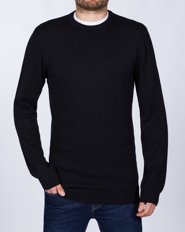 2t Cotton Crew Neck Tall Jumper (black)