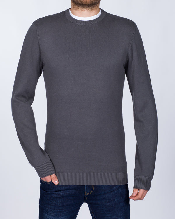 2t Cotton Crew Neck Tall Jumper (dark grey)