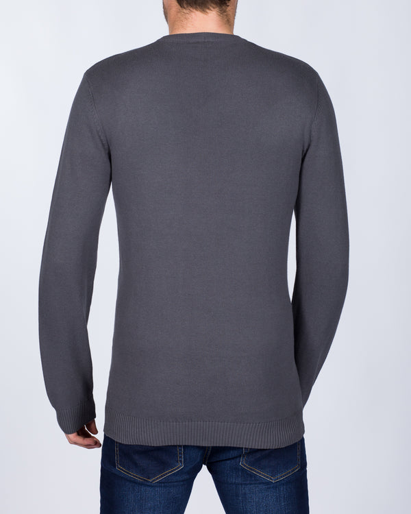 2t Cotton Crew Neck Tall Jumper (dark grey)