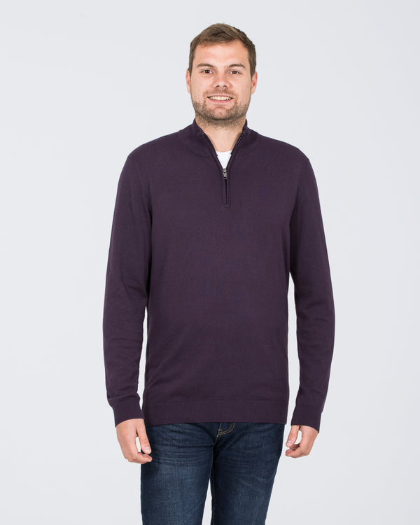 2t Altis Quarter Zip Tall Jumper (grape)