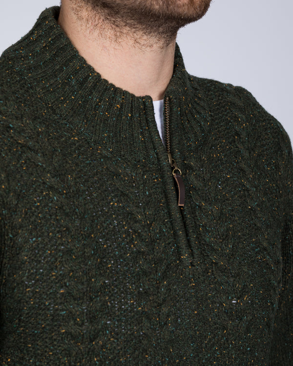 2t Tall Cable Knit Quarter Zip Jumper (forest)