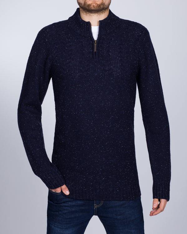 2t Tall Cable Knit Quarter Zip Jumper (ink)