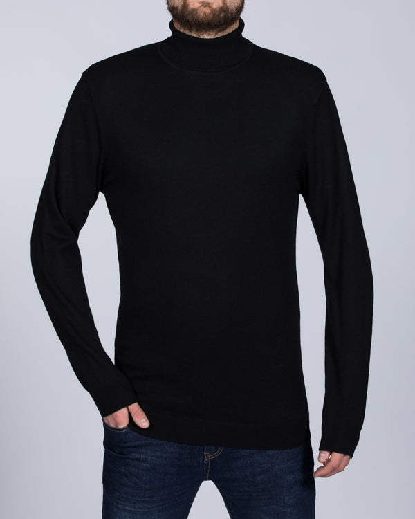 2t Merino Roll Neck Tall Jumper (black)