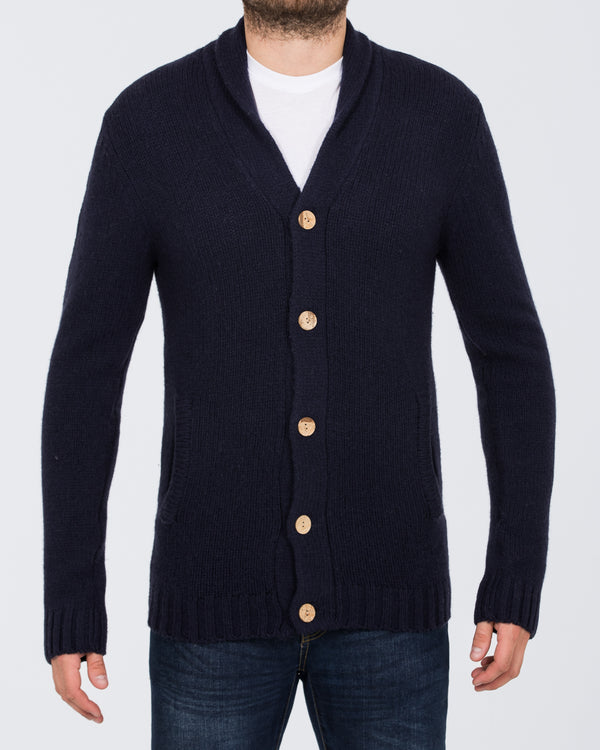 2t Tall Lambswool Cardigan (navy)